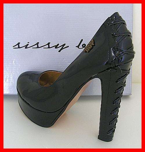 CORSET STYLE BLACK SHOES FROM SISSY BOY - SIZES: 6 AND 7