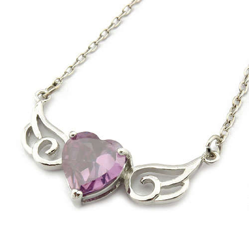 PERFECT ANGEL WINGS PURPLE ZIRCON NECKLACE