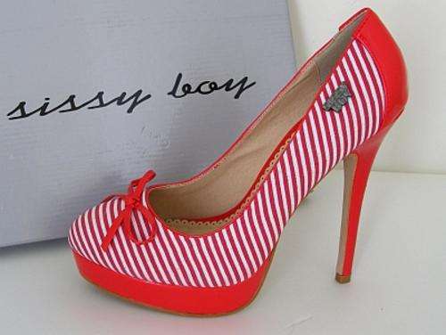 RED STRIPED SHOES FROM SISSY BOY - SIZES: 6