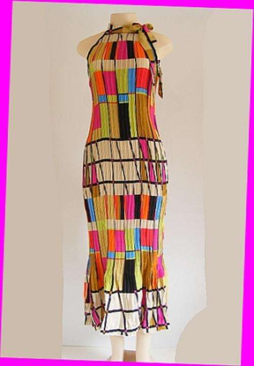 PLEATED SOFT SLEEVELESS DRESS - SIZE: XXL