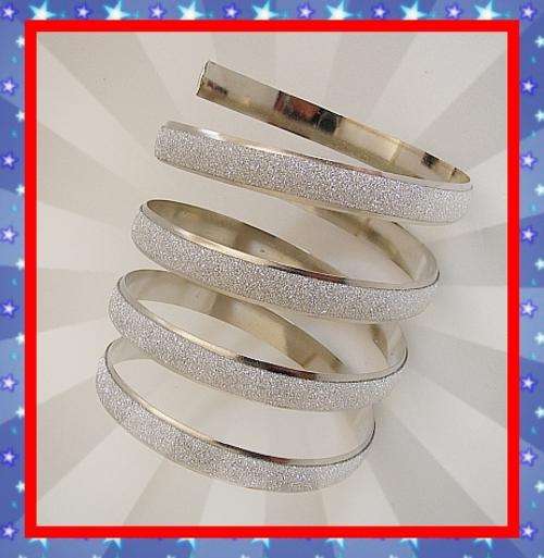 SILVER GLITTER SPIRAL BRACELET