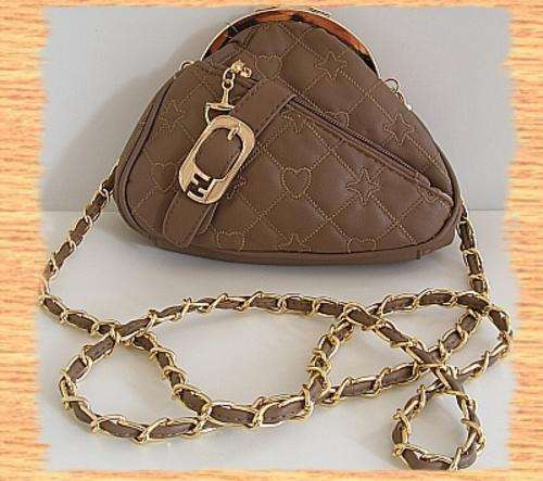 STYLISH CROSS BODY HANDBAG WITH LONG STRAP - CAMEL