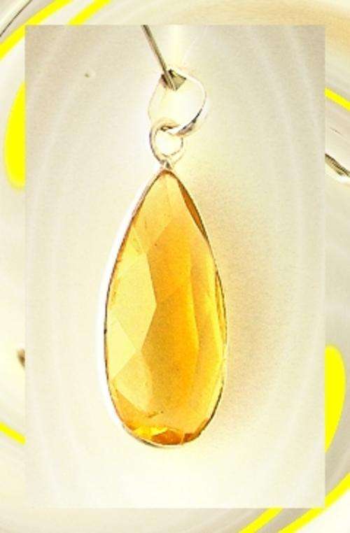 SOLID 925 STERLING SILVER NATURAL CITRINE PENDANT