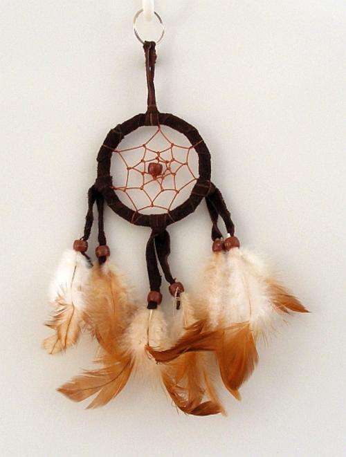 SMALL BROWN LEATHER DREAM CATCHER