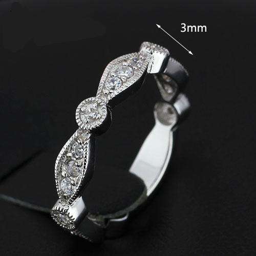 DELICATE CZ ETERNITY / WEDDING RING - SIZE: 8