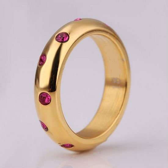 PRETTY 18K GEP AUSTRIA CRYSTAL RING - SIZE: 8