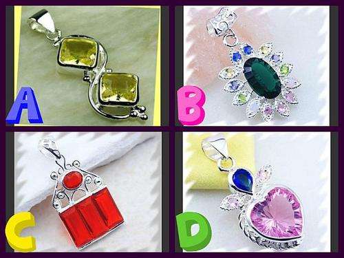 STUNNING 925 SILVER EP GEMSTONE PENDANT- CHOICE OF 4 DESIGNS