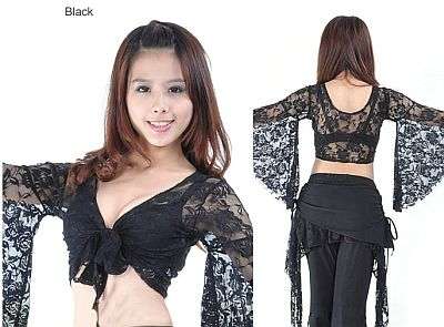 BLACK LACE TIE TOP