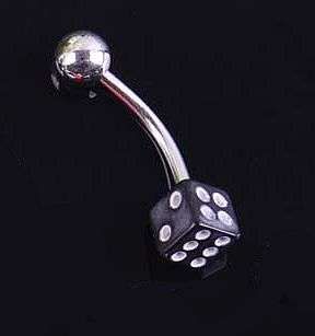 BLACK DICE STAINLESS STEEL BELLY RING