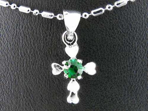 EMERALD CROSS PENDANT CHAIN