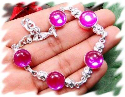 *FASHIONISTA* - PINK AQUA MYSTIC 925 SILVER LOCK BRACELET