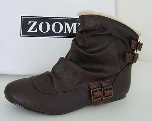 BROWN FUR LINED LILLA BOOTS FROM ZOOM - SIZE; 3