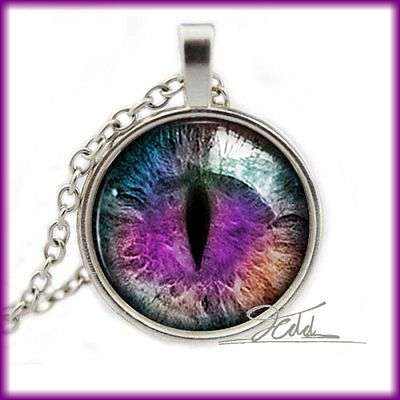 FANTASY DRAGON EYE DOMED PENDANT AND CHAIN