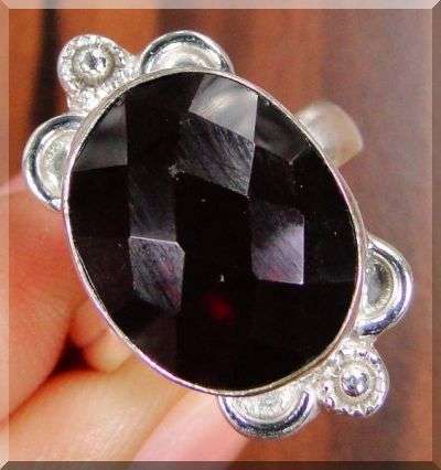 QUARTZ GARNET 925 STERLING SILVER OVERLAY RING - SIZE: 8