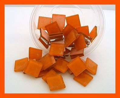 LOOSE GLASS MOSAIC TILES - 23 x 23 mm - ORANGE