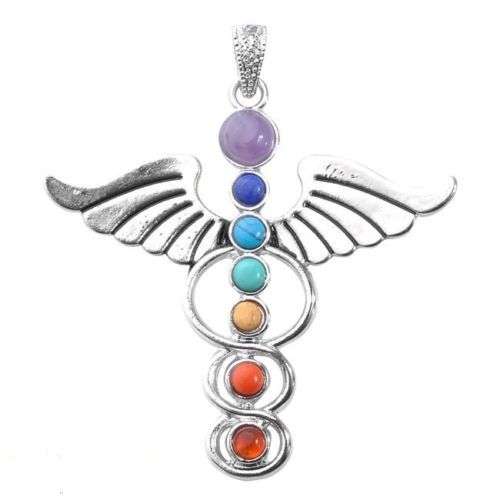 *Special* - SILVER ANGEL WINGS 7 CHAKRA PENDANT