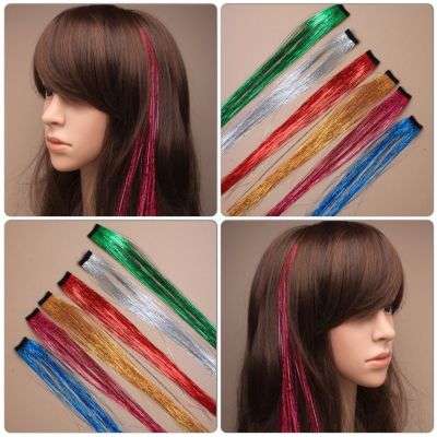 *SHINE LIKE A STAR* - CLIP IN TINSEL / GLITTER HAIR EXTENSION - SPARKLING SILVER