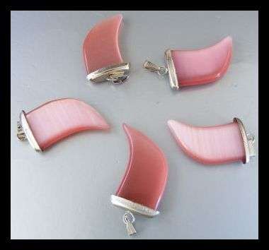 *Wholesale Lot* - 5 x PINK CATS EYE PENDANT / CHARM