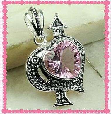 ROMANTIC PINK TOPAZ HEART PENDANT