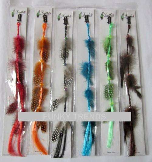 CLIP IN FEATHER HAIR EXTENSION - RED