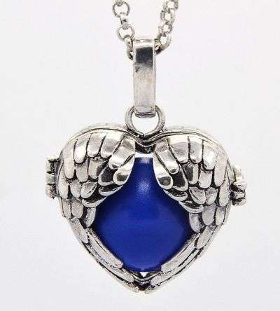 *Free Shipping* - ANGEL CALLER CHIME BALL PENDANT AND CHAIN - BLUE