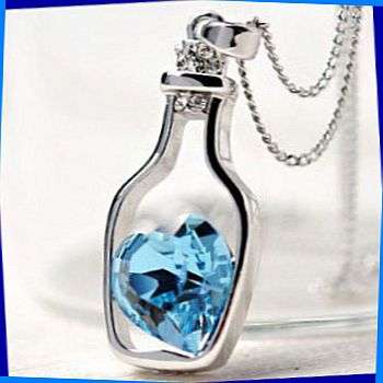 *Free Shipping* - AUSTRIAN CRYSTAL DRIFT BOTTLE PENDANT AND CHAIN (5 available)