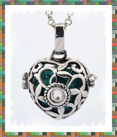 *FREE SHIPPING* Angel Caller Chime Ball Pendant And Chain - GREEN