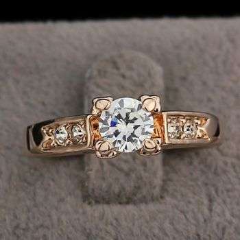 *DAZZLING* - ROSE GP CZ CLASSIC RING - SIZE: 6