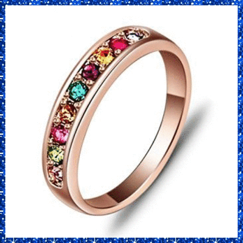 *SPARKLING* - SWAROVSKI CRYSTAL ELEMENTS ROSE GP RING - SIZES: 5.5 AND 8