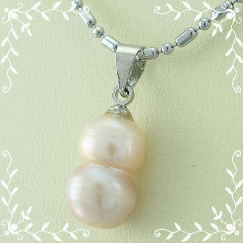 *FREE SHIPPING* - 18k GP Double Fresh Water Pearl Pendant and Chain