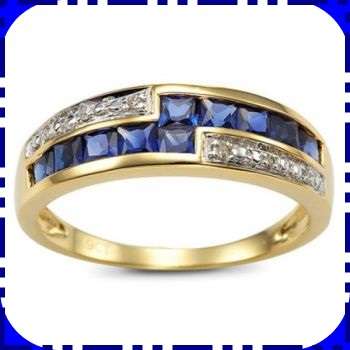 *Free Shipping* 3.0CT SIM. BLUE SAPPHIRE 18K GOLD FILLED RING - SIZE: 9