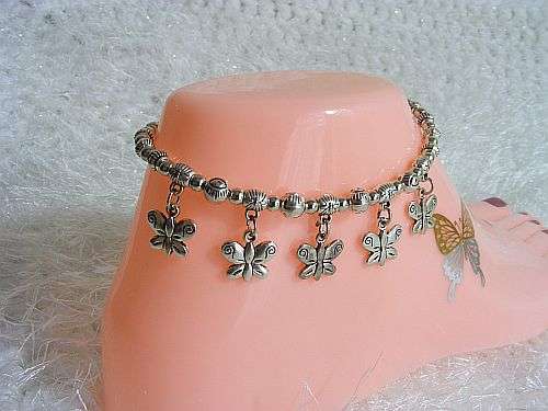 *Free Shipping* - *SUMMER MUST HAVE* SILVER BUTTERFLY CHARM ANKLE BRACELET