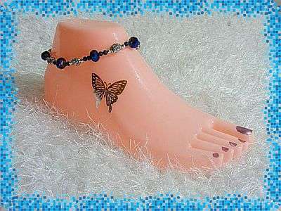 *Free Shipping* - *PERFECT* SILVER AND CRYSTAL CHARM ANKLE BRACELET