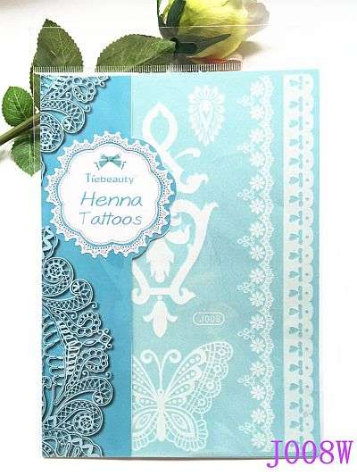 BOHO CHIC HENNA AND LACE TEMPORARY TATTOO - WHITE