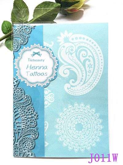 BOHO CHIC HENNA AND LACE TEMPORARY TATTOO - WHITE