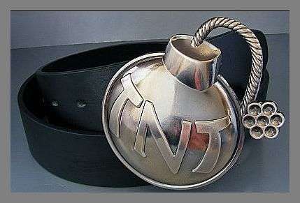 AWESOME TNT BOMB BUCKLE WITH BLACK BELT - 110CM