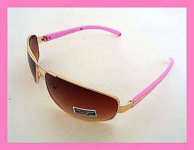 STUNNING GOLD FRAME SUNGLASSES WITH PINK ARMS BY VERY VISION