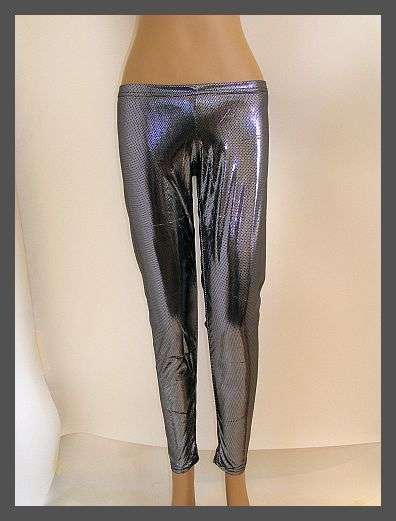 STUNNING BLACK AND SILVER SPARKLE LEGGINGS - MEDIUM