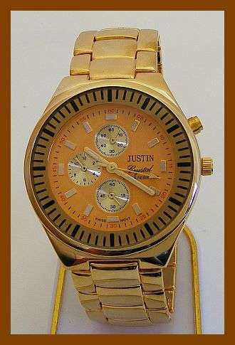 MENS JUSTIN GOLD METAL WATCH
