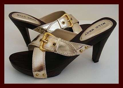 SIZE: 6 1/2 - GORGEOUS GOLD SANDALS FROM WILD WEST