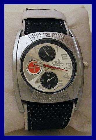 *R1* - SILVER FACE WITH BLACK AND WHITE STRAP