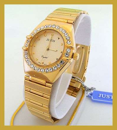 GORGEOUS GOLD AND DIAMANTE JUSTIN WATCH