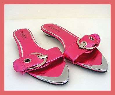 METALLIC PINK & SILVER SLIP ONS BY SAVANNAH - SIZE : 6