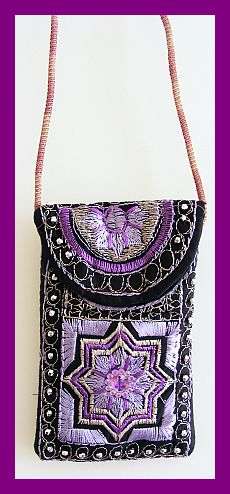 FUNKY EMBROIDERED BEADED CELLPHONE BAG