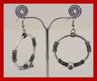 TRENDY TIBETAN SILVER CIRCLE EARRINGS
