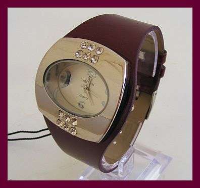*R1* - STUNNING BURGUNDY & DIAMANTE WATCH