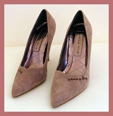 BEIGE SUEDE SISSY BOY PUMPS - SIZE: 6
