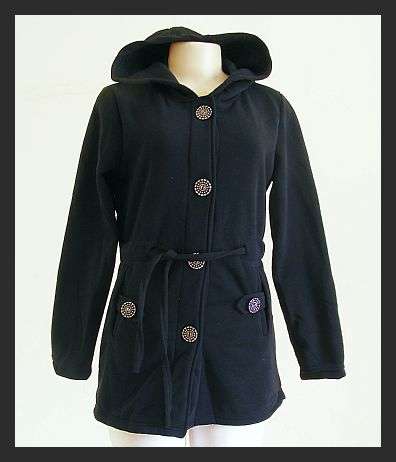 SIZE: MEDIUM - BLACK HOODED JACKET