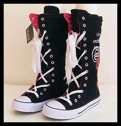 SIZE 6 - VERY TRENDY BLAKE LACE UP HIGH TOPS. BLACK / PINK
