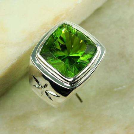 925 STERLING SILVER GREEN AMETHYST RING - SIZE: 8